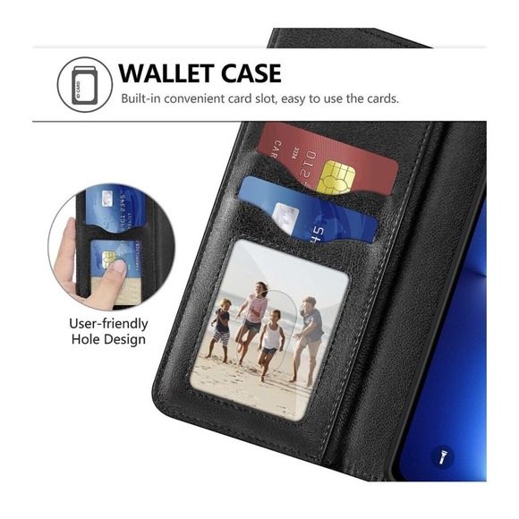 Wallet Case iPhone 13 Pro (6.1”) 2 Card Holders Premium Leather Mobile Phone - Picture 4 of 6